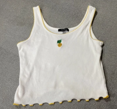 Top corto Papaya MUJERES talla MEDIANO bordado piña manga corta Foto 1 de 4