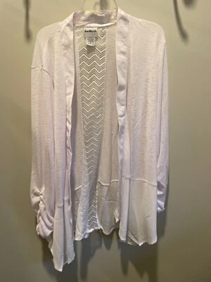 Женский белый прикрыть кружева кардиган открытый передний легкий пляжный размер XL - Изображение 1 из 4