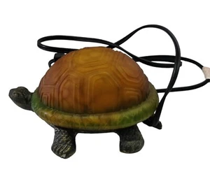 Vintage Brass And Glass Turtle Light Table Lamp Tortoise - Picture 1 of 12