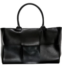 Große schwarze Lederhandtasche - Bild 1 von 6