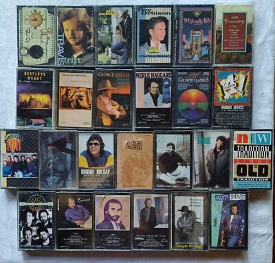 NEW Sealed 25 Cassette Tape Lot   Vintage Classic Country Artists  Bands  Pop  - Image 1 of 4