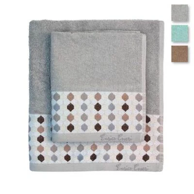 Set asciugamani 1+1 Hayley di Enrico Coveri in Spugna AB323 - Immagine 1 di 4