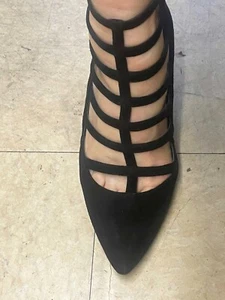 Aerosoles "Heelrest" Riemchen-Pumps Größe 5, schwarzes Wildleder neu ohne Karton - Bild 1 von 9