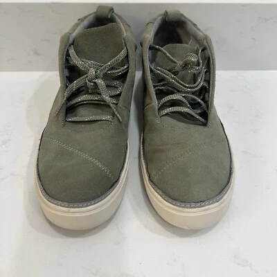 Toms 麂皮绒高帮运动鞋系带绿色 S 女式 8.5 码 — 第 1/4 张图片