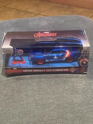 Figura 1972 Plymouth GTX & Capitán América "Los Vengadores" 1/32 de Jada Toys ¡Nueva en caja! Foto 1 de 4