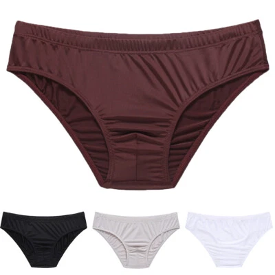 Cuecas masculinas sexy bolsa de seda gelo calcinha macia respirável cintura baixa - Imagem 1 de 4