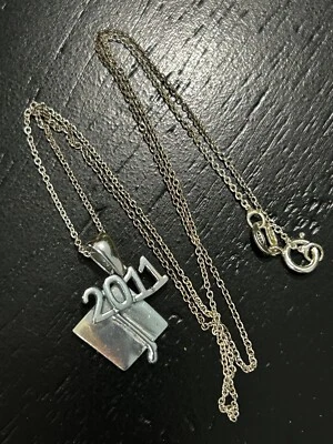 Giani Bernini 16 英寸项链 2011 年毕业吊坠银色 925 复古 — 第 1/4 张图片