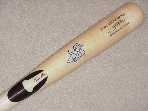 James Loney Chandler Maple Game Used Signed Bat Tampa Bay Rays Dodgers Cover