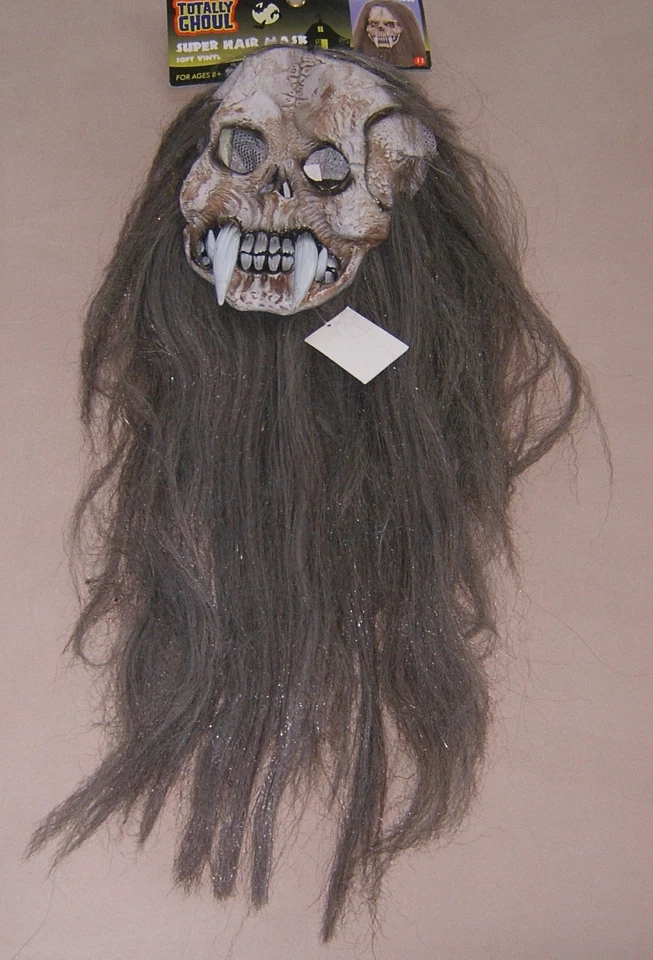 Máscara de pelo súper larga disfraz de Halloween utilería aterradora espeluznante totalmente ghoul edades 14+ Foto 1 de 4