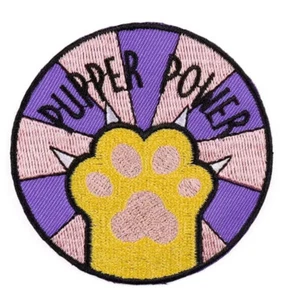 Puppy Power Dog Embroidered Sew or Iron On Patch - Picture 1 of 2