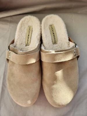 Zapatillas sin cordones Lucky Brand beige cuero gamuza piel sintética talla 7M/37,5 Foto 1 de 4