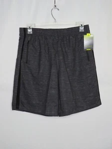 NWT TEK GEAR MA1521 BLACK GRADIENT 9" INSEAM TRAINING SHORTS SZ L #Y429 - Picture 1 of 2