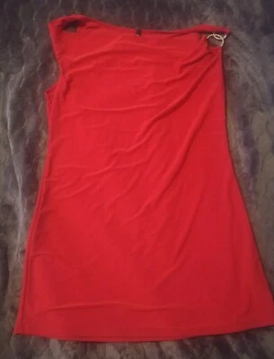 JASON MAXWELL Womens Size Large Red Sleeveless Tank Top Shirt Jeweled accent. - Image 1 of 4