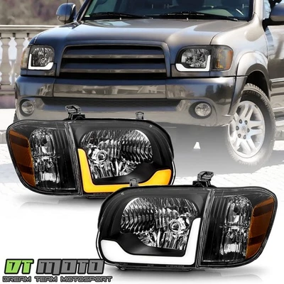 Faros secuenciales LED con lámpara de saludo para Toyota Tundra 2005-2006 doble cabina Foto 1 de 4