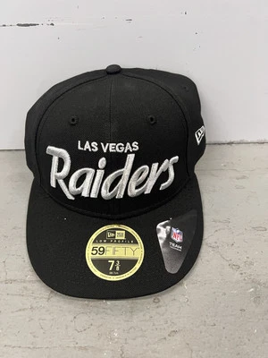 New Era Las Vegas Raiders 9Fifty Fitted Hat Black Size 7 3/8 NFL Cap Flat Brim - Image 1 of 4