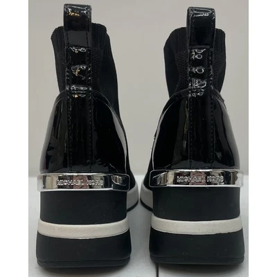 Botines Michael Kors Skyler Talla 7.5 Tejido Calcetín Cuña Negros Foto 1 de 4