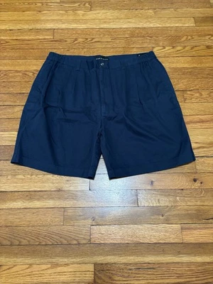 Croft & Barrow Mens Chino Shorts Size 40 Navy Blue Pleated Cotton Twill NWT - Image 1 of 4