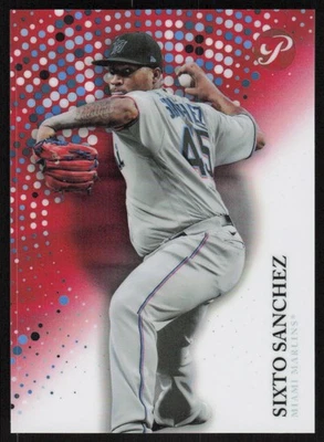 2022 Topps Pristine Red Refractor #58 Sixto Sanchez /5 Miami Marlins - Image 1 of 2