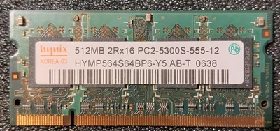 Lot of 3 HYNIX 512MB DDR2 PC2-5300S SODIMM HYMP564S64BP6-Y5  LAPTOP MEMORY - Image 1 of 2