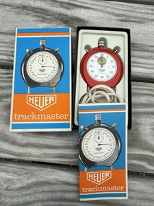 New Vintage HEUER Stopwatch High Beat trackmaster Manual Red Rare Nos - Picture 1 of 7