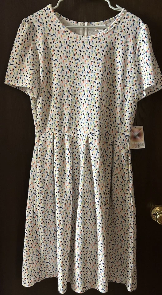 Vestido LulaRoe Amelia blanco confeti nuevo con etiquetas XL Foto 1 de 1