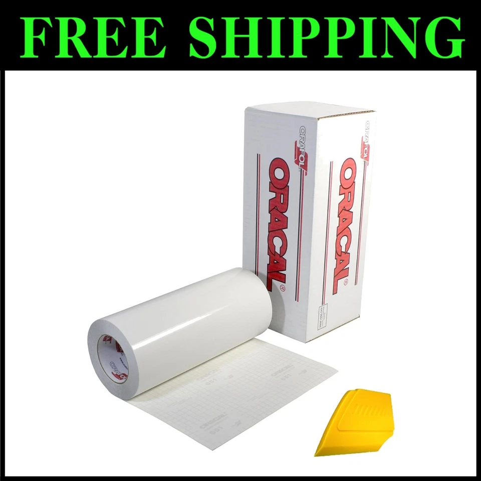 12" x 50ft Clear Transfer Tape - Includes Squeegee - Image 1 of 2