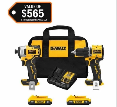 DEWALT ATOMIC 20-Volt MAX Lithium-lon Cordless Combo Kit (2-Tool) with (2) 2.0Ah - Image 1 of 4
