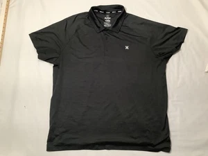 Hurley Polo Shirt Mens 2XL Black Performance Stretch Golf Athletic Short Sleeve - Picture 1 of 7