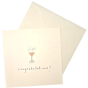 Glückwunschkarte 120 x 120 mm Glas Fizz Bubbly RUTH JACKSON Bleistiftspäne - Bild 1 von 3