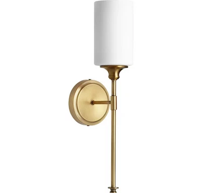 Aplique de pared Quorum 5309-1-80 Celeste 19" en latón envejecido Foto 1 de 2