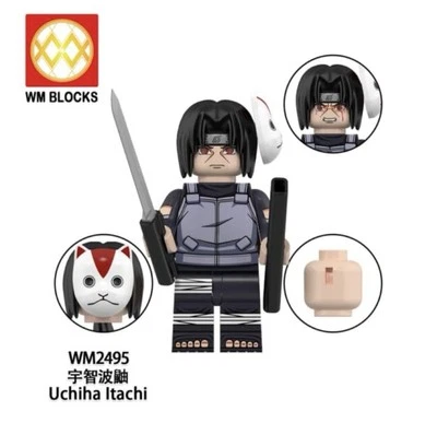 2 inch Custom Naruto Shippuden Itachi Uchiha Minifigure with Base New/Mint - Image 1 of 2
