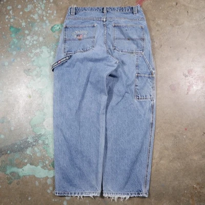Polo holgado vintage Y2K de Estados Unidos Assn. Pantalones de mezclilla Carpenter para patinador desteñido 33x29 JNCO años 90 Foto 1 de 4