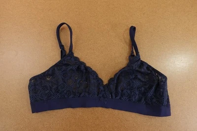 Sutiã Intimissimi Feminino Tamanho 38B Azul Marinho Renda Abraço Simplicidade Emma Triângulo Novo - Imagem 1 de 4