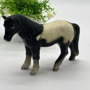Vintage Shafford Japan Black White Paint Shetland Pony Foal Horse Adorable 6”x4 - Picture 1 of 7