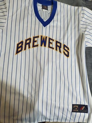 Milwaukee Brewers 2XL Robin Yount Jersey Majestic Cooperstown Collection - Image 1 of 4