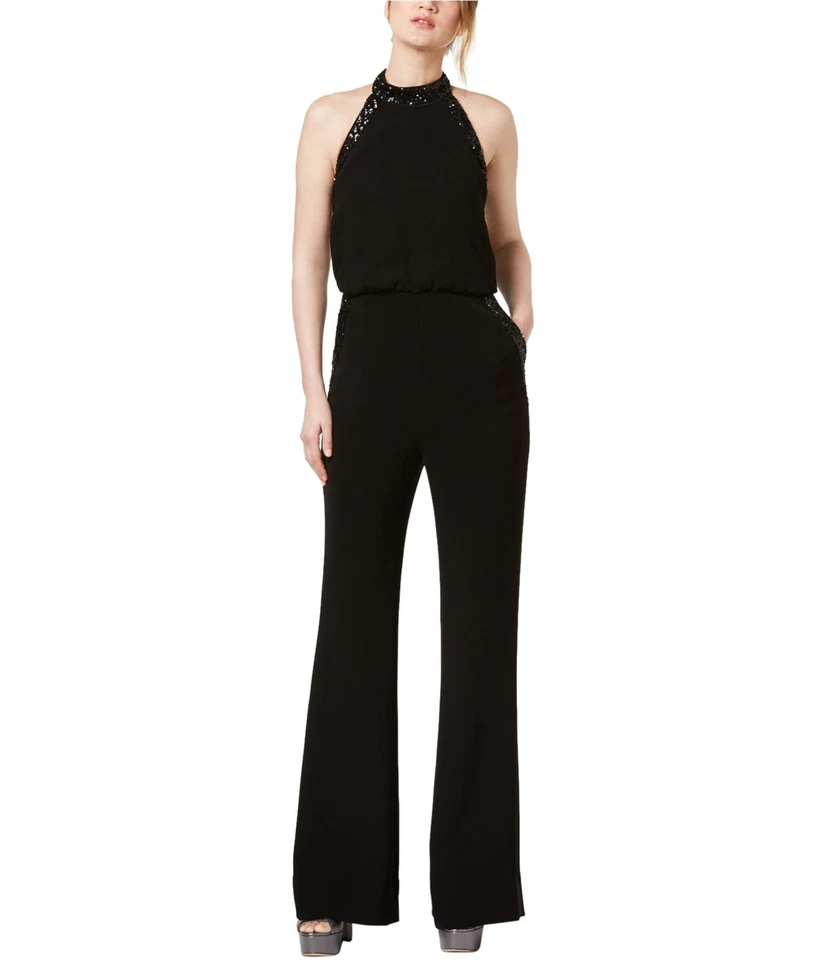 Rachel Zoe Womens Solid Jumpsuit, Black, 2 - Image 1 of 1