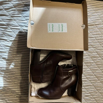 Botines vintage de cuero marrón Liz Claiborne para mujer  Foto 1 de 4