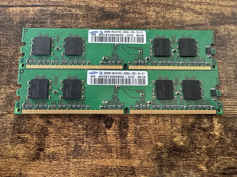 PC MEMORY 256 MG DESKTOP 1RX16 PC2-3200U-333- PAIR - Image 1 of 3