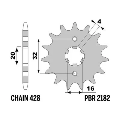 Pignone PBR Z13 denti passo 428 Fantic Motor TZ125 2012-2013 Foto 1 de 4