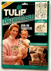 Vintage Tulipano Big & Easy Iron-On Trasferimenti 17 x 26 Gatti Cani Zampe Lenzuolo Gigante '92 - Foto 1 di 5