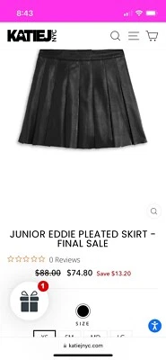 KATIE J NYC - TWEEN EDDIE 百褶 VEGAN 皮革裙 — 第 1/3 张图片