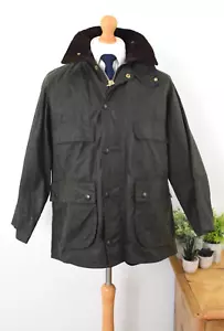 Chaqueta de cera Barbour Bedale A100 1987 vintage talla grande 40/50 Sage 4 bolsillos - Imagen 1 de 17
