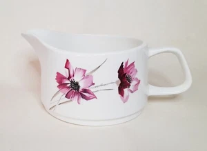 Vtg J&G Meakin Studio SERENITY gravy sauce boat pink flowers c1960s-70s - Picture 1 of 13