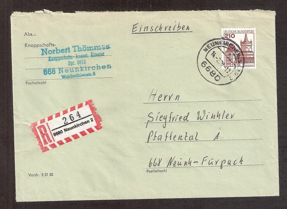 Neunkirchen (Saar) 14. 7. 1979 " Einschreiben " alles von und nach Neunkirchen - Bild 1 von 1