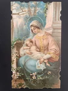 carta sacra cromolitografia santino immagine pieuse SANTA LEGA 9100 VERGINE MARIA - Foto 1 di 2