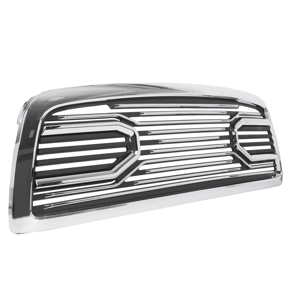 Rejilla delantera cromada + carcasa de repuesto horizontal estilo billet para RAM 1500 09-12 Foto 1 de 4