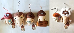 Nameko Mushroom Touch Detective Plus Doll Collection Keychain ETC Japan 6 Pcs. - Picture 1 of 5