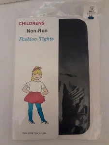 Vintage Childrens Non-Run Fashion Tights Navy Size 4-6 New - Picture 1 of 9