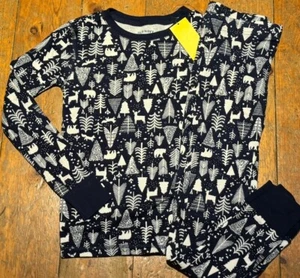 NWT Old Navy Boys Holiday Xmas Pajamas Winter Woodland Animals navy  u pick size - Picture 1 of 2