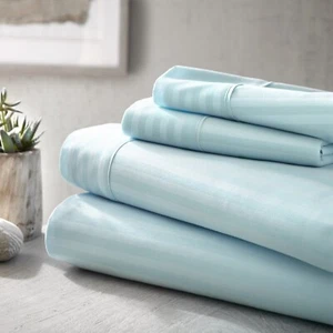 Kaycie Gray Hotel Collection ultraweich 4-teiliges gestreiftes Blattset - Bild 1 von 16